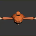 Cute 3D Game Movie Character With Orange Hoodie Green Pants White Shoes And Outstretched Arms