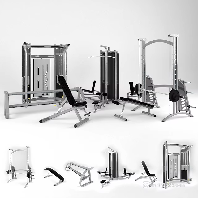 High Quality Sports Equipment Including Multi Functional Training Machines Dumbbells And Weight Benches 3d model 