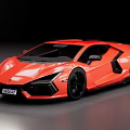 Red Lamborghini Sports Car With Modern Sleek Exterior And Black Wheels