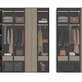 Modern Wardrobe Design With Glass Doors Hanging Rails Storage Shelves And Handbags