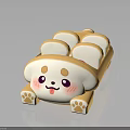 Children's Corgi Shaped Toy Car With Smiling Face And Light Brown Seats
