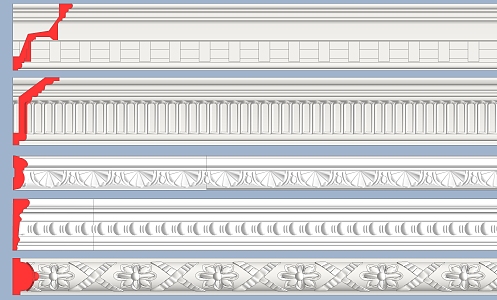 European-style gypsum line decorative line 3d model