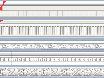 European-style gypsum line decorative line 3d model