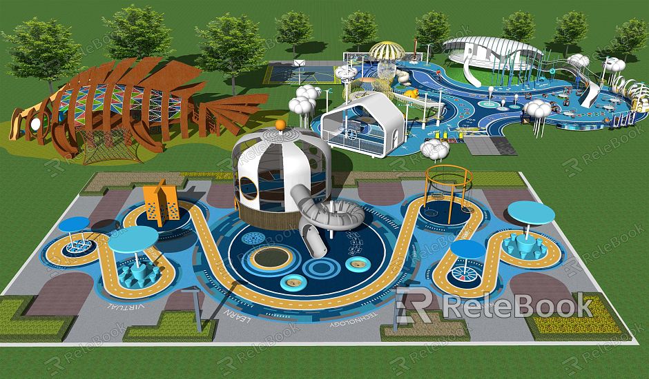 Modern children's play area activity venue model