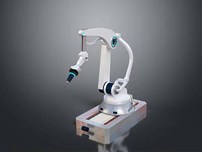 Industrial Robot Arm Equipment With Precision Mechanical Structure And Metal Base 3d model