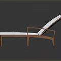 Wooden Frame Lounge Chair With White Cushion And Simple Design