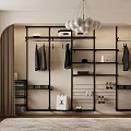 Modern Open Wardrobe Design With Hanging Clothes Shelves Shoes And Accessories