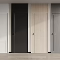 Modern Interior Hinged Doors in White Black Wooden and Gray Finishes