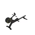 Sturdy Black Rowing Machine With Yellow Accents Device Holder And Smooth Slide Rail