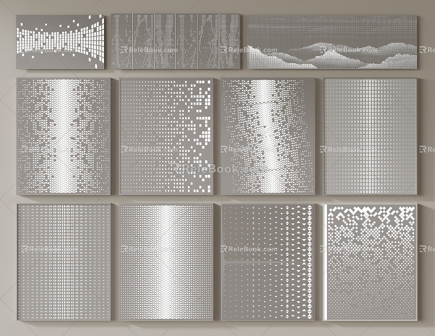 Modern Perforated Panel Background Wall 3d model