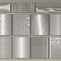 Modern Perforated Panel Background Wall 3d model