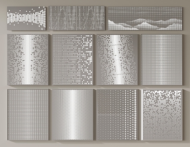 Modern Perforated Panel Background Wall 3d model