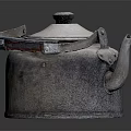 Classic Vintage Kettle As Traditional Household Appliance With Metal Body Handle And Spout