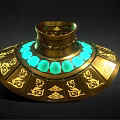Antique Gold Collar Jewelry With Green Gemstones And Intricate Floral Carvings