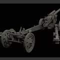 Weapon 3D Model With Large Wheels And Metal Towing Frame Mechanical Design 3d model