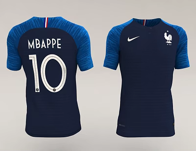 France National Team Dark Blue Soccer Jersey With MBAPPE 10 Nike FFF 3d model France National Team Dark Blue Soccer Jersey With MBAPPE 10 Nike FFF 3d model
