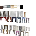 Various Curtain Styles with Different Colors and Materials for Home Decor 3d model