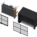 Large Capacity Black Refrigerators And Freezers With Grid Door Design