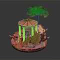 Shanzhai Gate Dwarf Mountain Gate Cartoon Mountain Gate Ancient Gate Mountain Gate 3d model