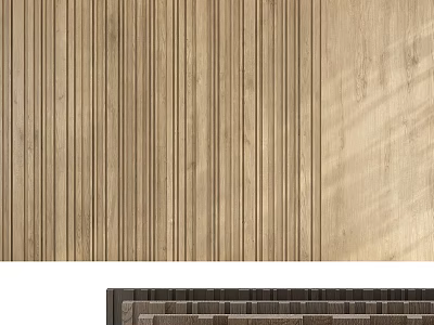 Modern Light Luxury Wooden Texture Background Wall with Vertical Slats and Natural Grain Design 3d model