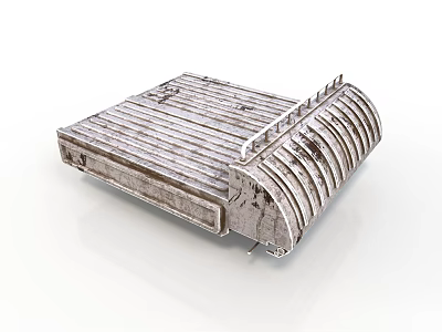 Architectural Metal Radiator With Rectangular Design Striped Surface And Fin Structure 3d model