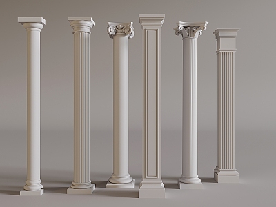 European Roman Column Simple European Column Carved Column Head Column Square Column 3d model