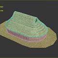 Traditional Thatch Roof Building Model With Circular Structure And Polygonal Base