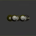 Military Grenades In Different Styles With Green Bodies And White Tops