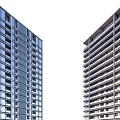 Two Modern Urban High Rise Towers With Glass Facades And Multiple Floors