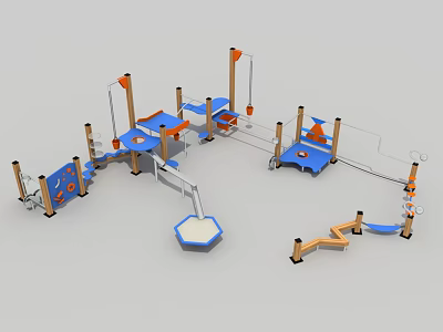 Modern play equipment children's play sand water combination 3d model