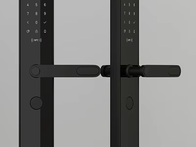 Black Smart Door Handle With Digital Keypad For Secure Home Entry 3d model