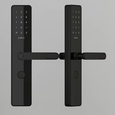 Black Smart Door Handle With Digital Keypad For Secure Home Entry 3d model