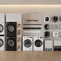 Modern Washing Machines with Stackable and Freestanding Designs for Home Laundry Room 3d model
