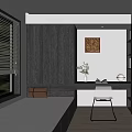 Tatami Bedroom With Gray Mattress Black Storage Cabinets Window Blinds And Natural Light