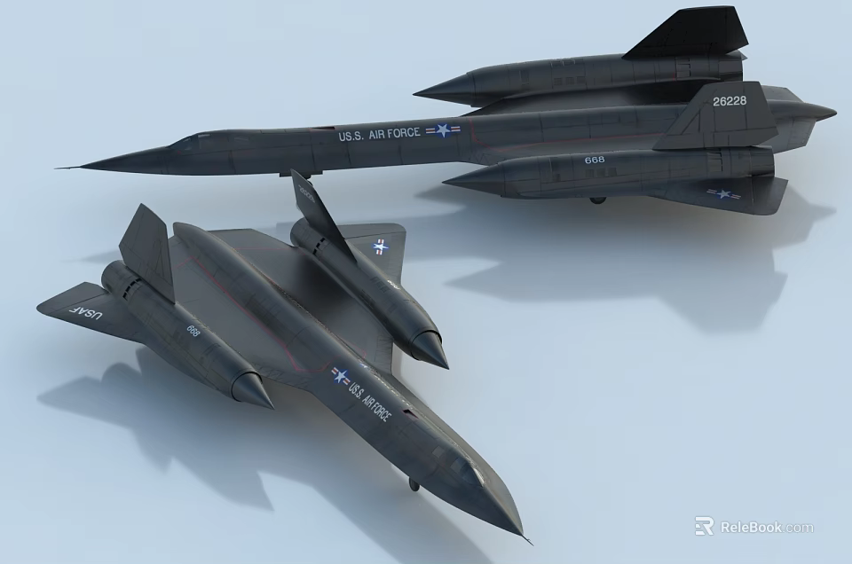 USAF Fighter Jets Detailed Models With Sleek Design And Black Color Military Aircraft 3d model 