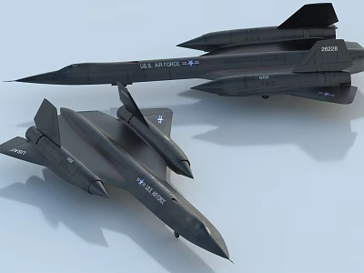 USAF Fighter Jets Detailed Models With Sleek Design And Black Color Military Aircraft 3d model