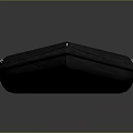 Black Inflatable Water Boat With Wooden Paddles And Small Storage Box 3d model