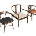 Stylish Modern Dining Chairs Three Different Wooden Frame Designs With Black Beige Brown Cushions