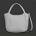 White Leather Handbag With Simple Design Hand Strap And Shoulder Strap For Modern Fashion