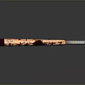 Wooden Baseball Bat Weapon With Blood Stains And Metallic Handle Design