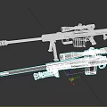 Black Sniper Rifles With Telescopic Sights And Bipods For Precision Shooting 3d model