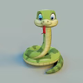 Cute Snake Cute Little Snake Baby Cartoon Snake Expression Bag Snake Furry Snake Gentle Snake Active Snake Smart Snake Fun Snake Toy Snake Ornament 3d model