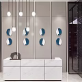 Modern Reception Desk Front Desk Company Front Office Desk Chandelier 3d model