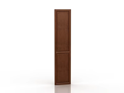 Brown Wooden Double Door With Simple Design And Smooth Surface For Interior 3d model