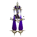 Woman In Elaborate Purple And Gold Robe With Intricate Headdress And Flowing Ribbons