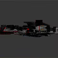 Sci-Fi Futuristic Spaceship With Complex Structure And Black Red Blue Accents 3d model