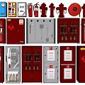 Comprehensive Fire Safety Equipment Assortment Featuring Extinguishers Hydrants Cabinets and Hoses 3d model