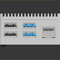 White Striped Mini Desktop PC Featuring Multiple Ports And Compact Design