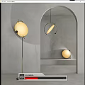 Modern lighting combination floor lamp chandelier decorative lamp 3d model