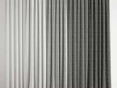 Modern Textured Curtains In Neutral Tones From Light To Dark Shades 3d model